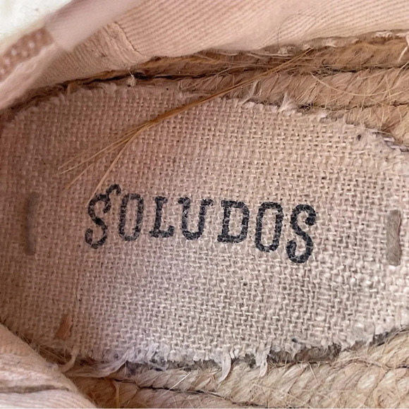 Soludos Womens Sz 8 Slip On Espadrille Shoes Embroidered Palm Tree Canvas beige - Picture 7 of 8